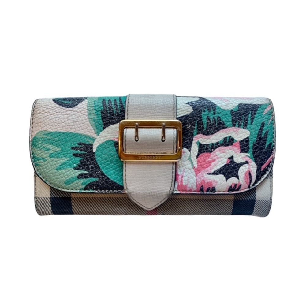 Burberry floral buckle wallet